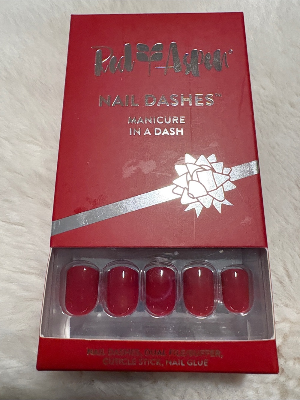 Red Nail Dashes Press-On Nails